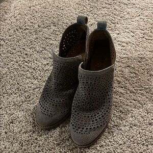 Jeffrey Campbell Gray Perforated Ankle Booties